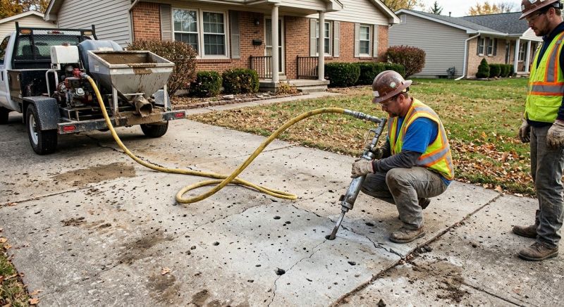 Sunken Driveway Lifting in West Des Moines, IA