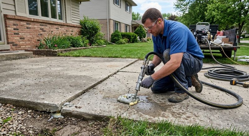 Concrete Patio Raising in West Des Moines, IA