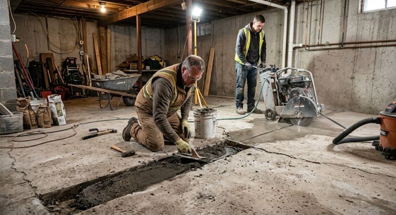 Cracked Basement Floor Repair in Fort Collins, CO