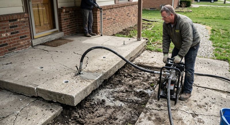 Patio Raising in West Des Moines, IA