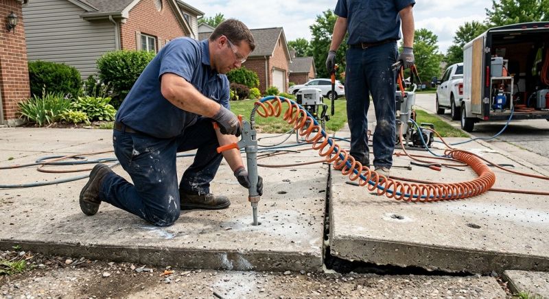 Sunken Driveway Lifting in West Des Moines, IA